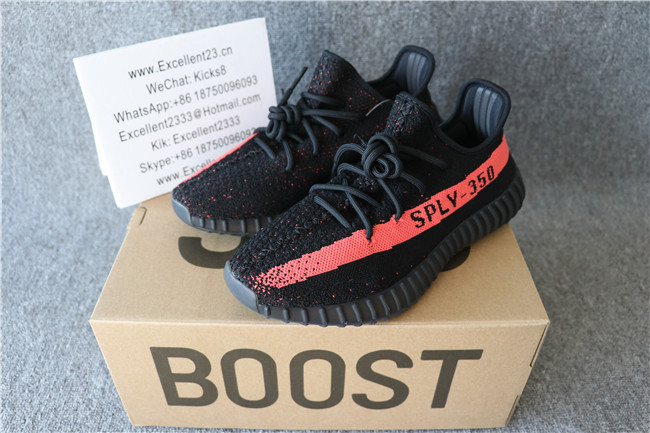 Authentic Adidas Yeezy Boost 350 V2 Black And Red