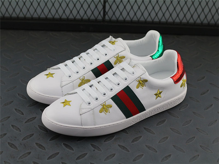 Gucci Ace Embroidered Low Top Sneaker Bear And Star