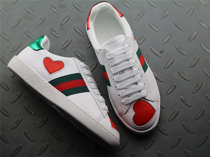 Gucci Ace Embroidered Low Top Sneaker Heart