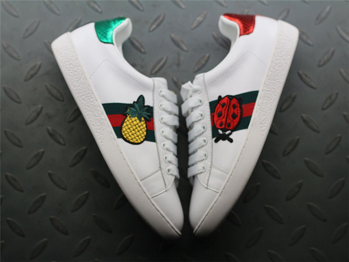 Gucci Ace Embroidered Low-Top Sneaker Ladybird