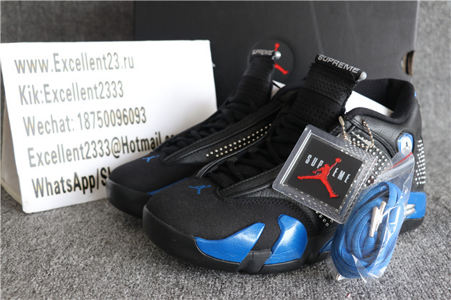 Supreme x Air Jordan 14 Retro Black Blue