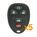 (PACK OF 5)P/N 22733524 FCC KOBGT04A remote fob 5 button 315Mhz ASK for GM Buick Chevrolet Pontiac Saturn 2004-2012