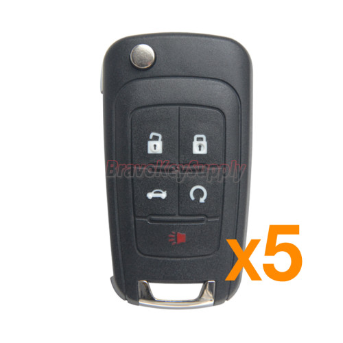 (Pack of 5)Flip Remote key 5 button 315Mhz ASK HTAG2 ID46 PCF7941E for Chevrolet Equinox Camaro V2T01060512