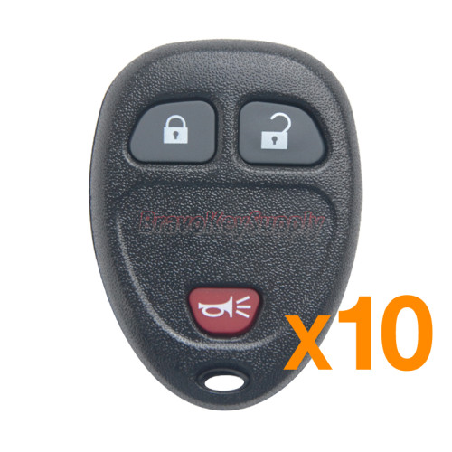 Pack of 10 (No battery holder) KOBGT04A remote fob case 15913420 for GM 3 button