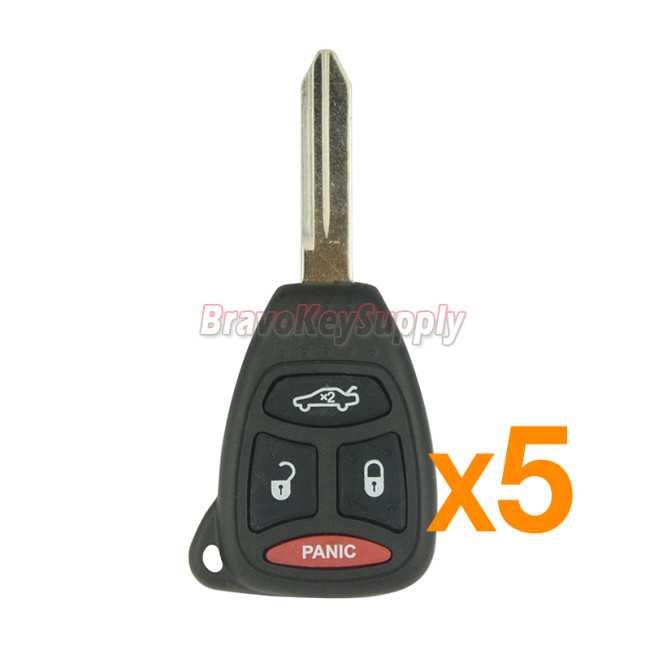(PACK OF 5)FCC KOBDT04A Remote head key 4 button 315Mhz for Chrysler 300 Dodge Durango Charger Jeep Grand Cherokee 2007 PN 56038757AE