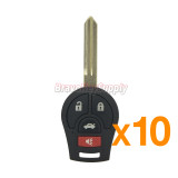(PACK OF 10)Remote key shell 4 button for Nissan VERSA CUBE JUKE ROGUE SENTRA