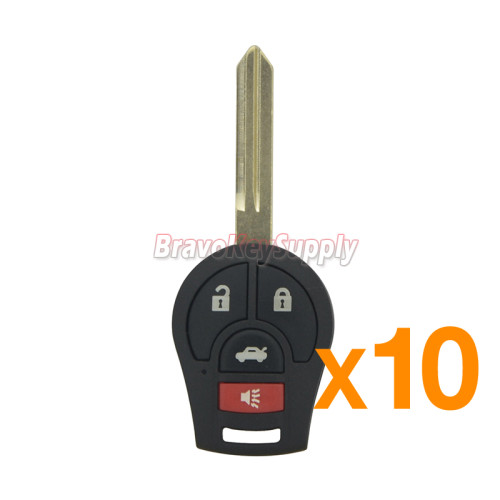 (PACK OF 10)Remote key shell 4 button for Nissan VERSA CUBE JUKE ROGUE SENTRA