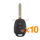 (PACK OF 10)FCC HYQ12BDM Remote key shell 3 button TOY43 for Toyota Prius C Camry 2012