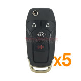 (PACK OF 5) FCC N5F-A08TDA 4 button flip key 902mhz with ID49 chip for 2015-2021 Ford F-Series Raptor Ranger PN 164-R8134