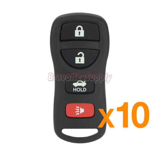 (Pack of 10) FCC KBRASTU15 Remote fob case 4 button for Nissan Quest Armada Infiniti FX35 FX45 G35 Q45 2002-2010