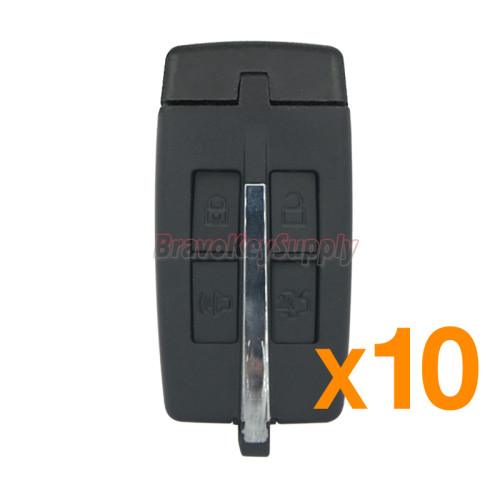 (Pack of 10) FCC M3N5WY8406 Smart key case 4 button for Lincoln MKS MKX 2009-2010 P/N 164-R7032