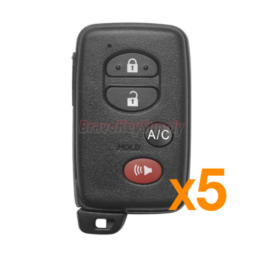 (PACK OF 5)FCC HYQ14ACX Smart key 315MHZ 4 button for Toyota Prius 2010-2015 PN 89904-47150(GNE Board 5290)