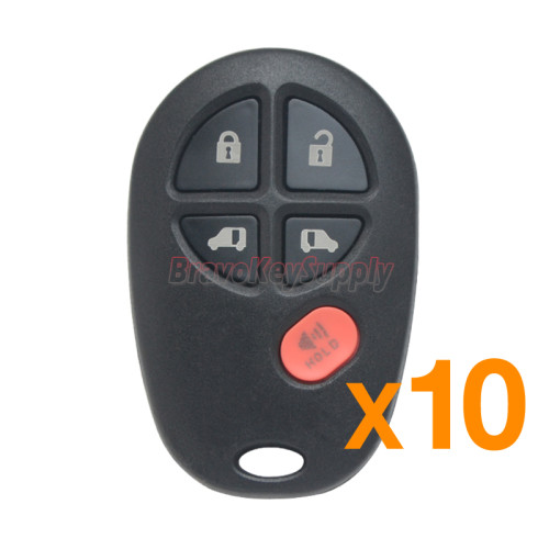 (Pack of 10)FCC GQ43VT20T Remote fob key case 5 button for Toyota Sienna 2004-2018