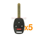 (Pack of 5)P/N 35118-SDA-A11 Remote key 3 button with panic 313.8Mhz for Honda Accord 2003- 2007 FCC OUCG8D-380H-A