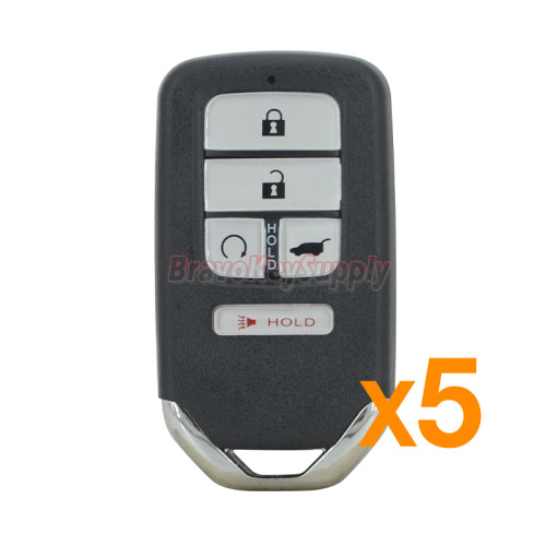 (PACK OF 5)FCC KR5V2X 433.9mhz Smart key 5 button 47chip for Honda Civic CRV Pilot 2016 2017 2018 PN 72147-TLA-A01