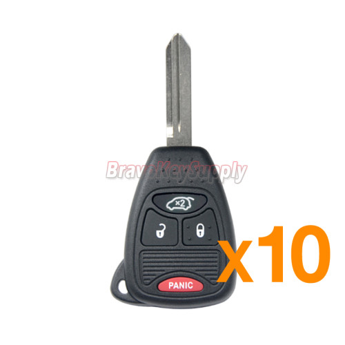(Pack of 10)FCC OHT692713AA OHT692427AA M3N5WY72XX Remote head key case 3button+panic for Chrysler Sebring Pacifica Dodge Magnum 2007