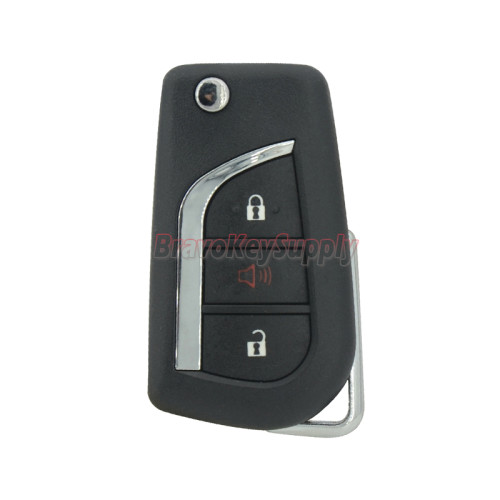 FCC HYQ12BFB Flip remote key shell 3 button TOY48 Blade for Toyota Corolla Camry