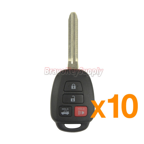 (Pack of 10)FCC HYQ12BDM Remote key shell 4 button TOY43 for Toyota Camry Corolla