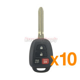 (Pack of 10) PN 89070-0R100 remote head key shell 4 button for Toyota Highlander RAV4 2014-2017 FCC GQ4-52T