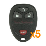 (Pack of 5) OUC60270 / OUC60221 keyless entry Remote key fob 315Mhz ASK 4 button for GM Buick Chevrolet GMC 2007-2013