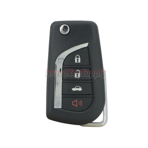 Flip remote key shell 4 button VA2 for Toyota Hilux Corolla Camry