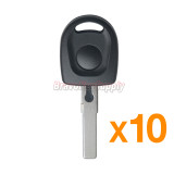 (Pack of 10)Transponder key blank HU66 round head+ID48 chip for VW
