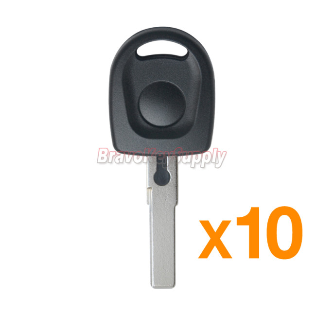 (Pack of 10)Transponder key blank HU66 round head+ID48 chip for VW
