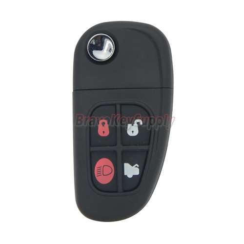FCC NHVWB1U241 Flip remote key shell 4 button FO21 blade for Jaguar X S XJ XK TYPE 2002 2003 2004 2005 2006 2007 2008