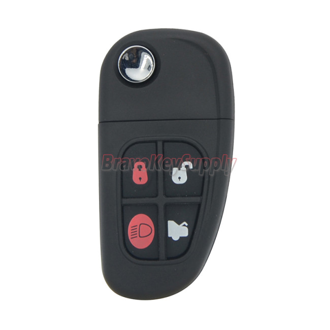 FCC NHVWB1U241 Flip remote key shell 4 button FO21 blade for Jaguar X S XJ XK TYPE 2002 2003 2004 2005 2006 2007 2008