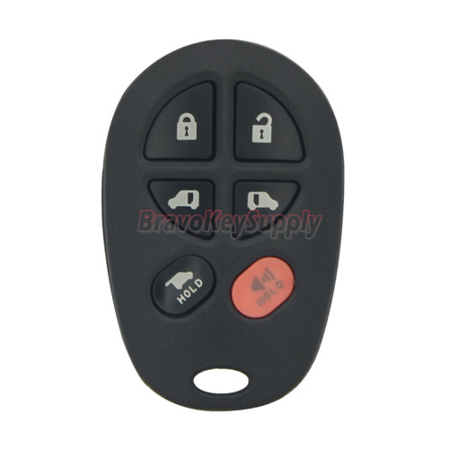 FCC GQ43VT20T Remote fob case 6 button for Toyota Sienna 2005-2009 PN 89742-AE050