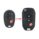 Modified flip key shell 3 button TOY43 blade for Toyota Sequoia remote key case