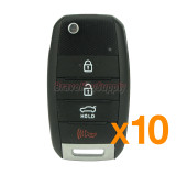 (Pack of 10) FCC NYODD4TX1306 Flip key shell 4 button HYN14R blade for 2014 2015 Kia Optima