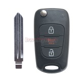 (PACK OF 10) FCC NYOSEKSAM11ATX  Flip key shell 3 button HYN14R blade for Hyundai Elantra Kia Sportage
