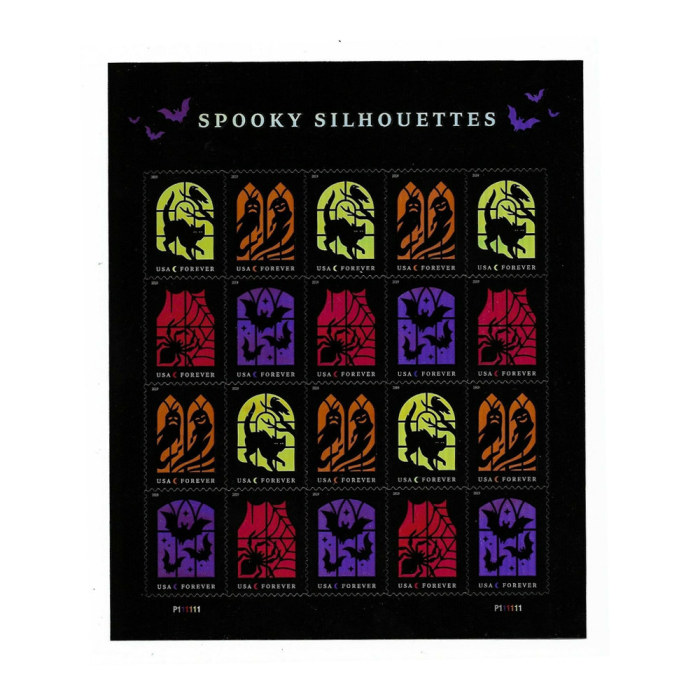 SPOOKY SILHOUETTES 2019 - 5 Sheets / 100 Pcs