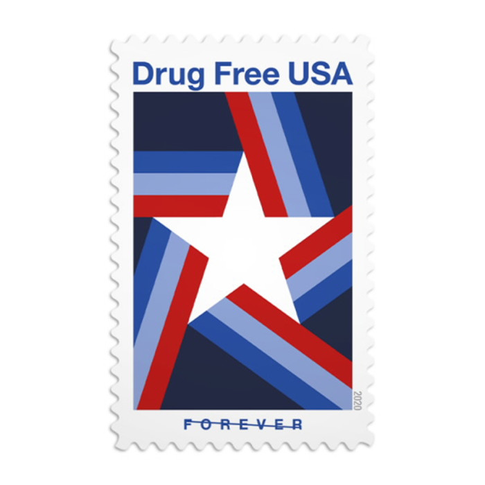 Drug Free USA 2020 - 5 Sheets / 100 Pcs
