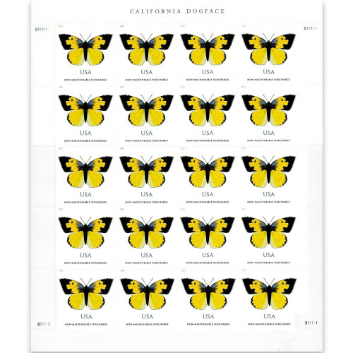 California Dogface Butterfly 2019 - 5 Sheets / 100 Pcs