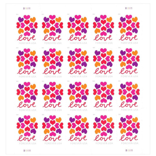 LOVE 2019 - 5 Sheets / 100 Pcs