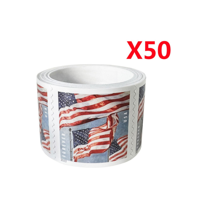 U.S. Flag 2022 First Class Roll 100Pcs/Coil (5000 Pcs)