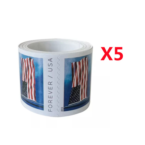 U.S. Flag 2019, 100Pcs/Rolls (500 Pcs)