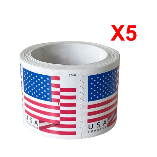 U.S. Flag 2018 First Class Roll 100Pcs/Coil (500 Pcs)