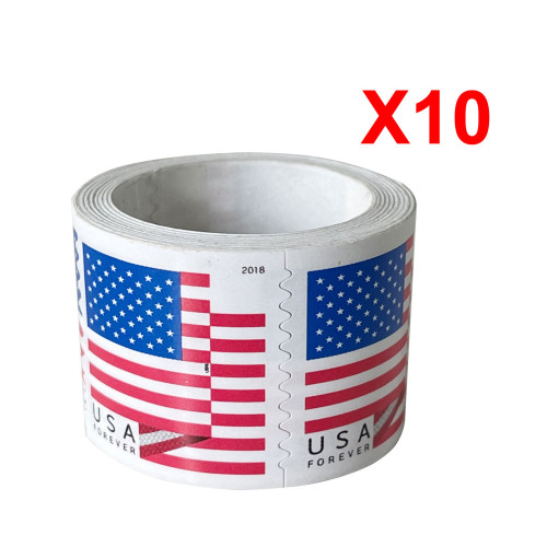 U.S. Flag 2018 First Class Roll 100Pcs/Coil (1000 Pcs)