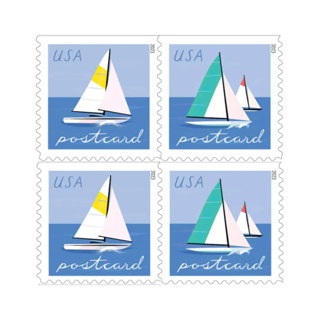 Sailboats Postcard 2023 - 5 Sheets / 100 Pcs