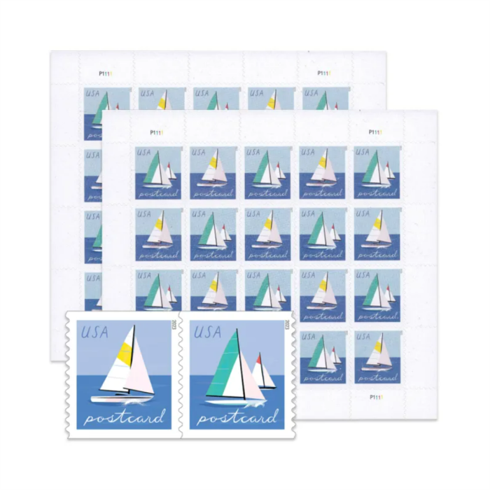 Sailboats Postcard 2023 - 5 Sheets / 100 Pcs