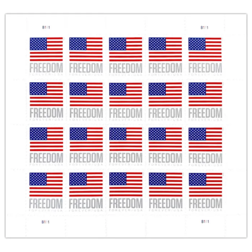 U.S. Flag 2023 First Class - 5 Sheets / 100 Pcs