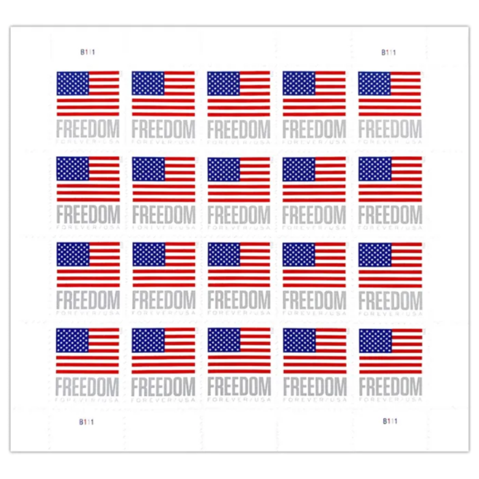 U.S. Flag 2023 First Class - 5 Sheets / 100 Pcs