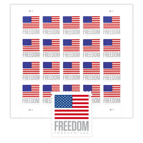 U.S. Flag 2023 First Class - 5 Sheets / 100 Pcs