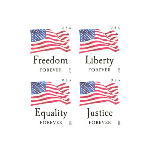 U.S. Four Flags Freedom 2012 First Class - 5 Booklets / 100 Pcs