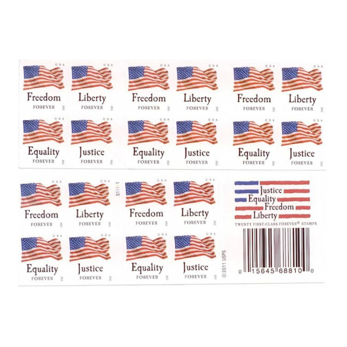 U.S. Four Flags Freedom 2012 First Class - 5 Booklets / 100 Pcs