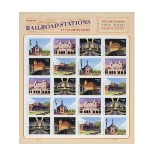 Railroad Stations 2023 - 5 Sheets / 100 Pcs