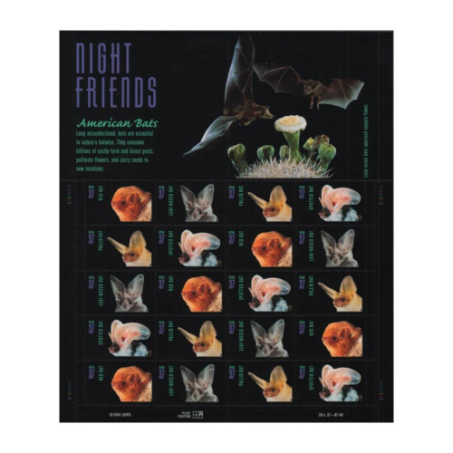 American Bats Night Friends 2002 - 5 Sheets / 100 Pcs